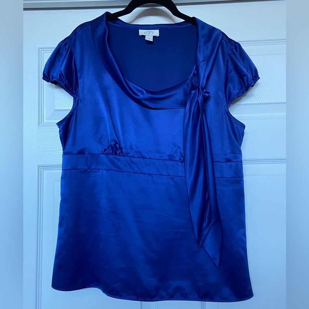 Stunning Sapphire Blue blouse, Loft, size 14